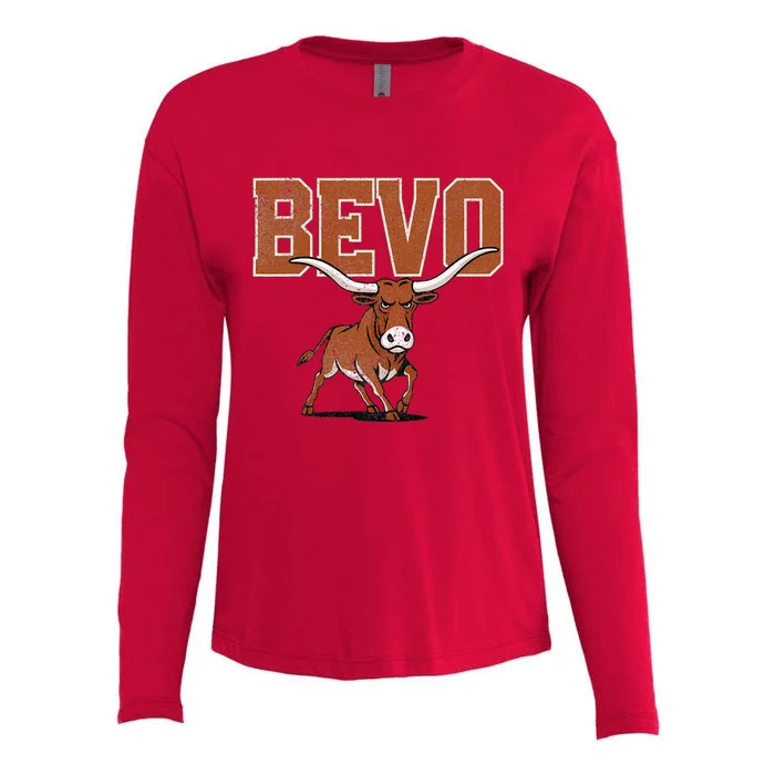 Bevo Longhorn Bull Womens Cotton Relaxed Long Sleeve T-Shirt