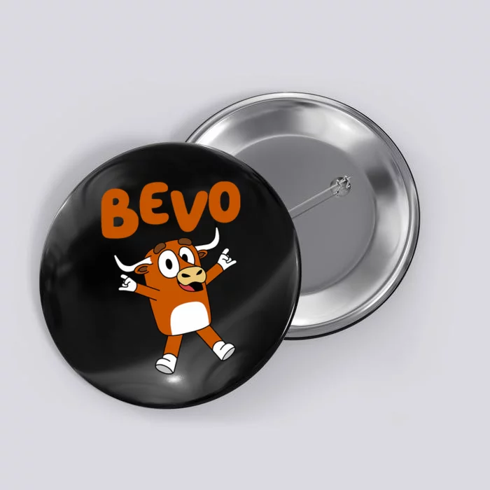 Bevo Longhorn Bull Funny Cartoon Button