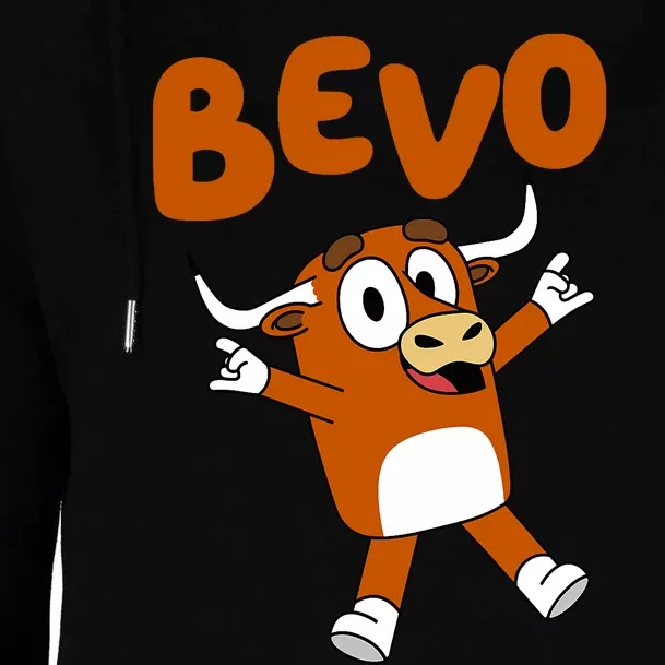 Bevo Longhorn Bull Funny Cartoon Womens Funnel Neck Pullover Hood