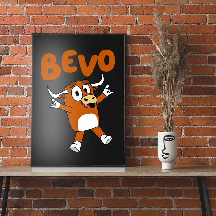 Bevo Longhorn Bull Funny Cartoon Poster