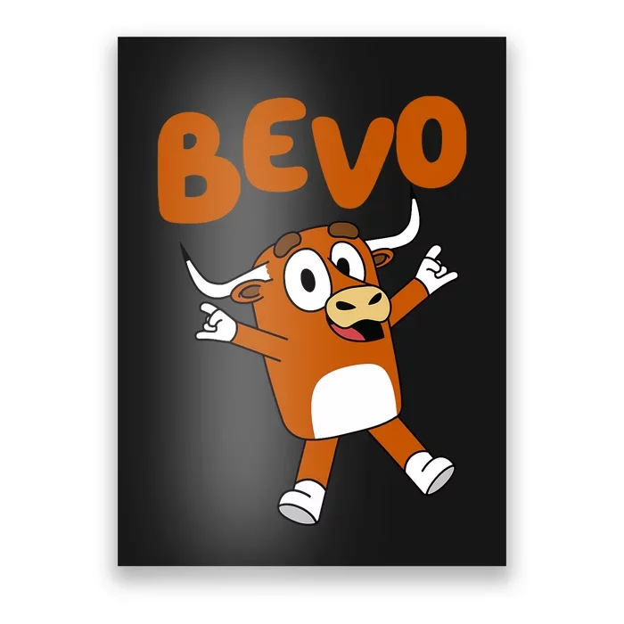 Bevo Longhorn Bull Funny Cartoon Poster