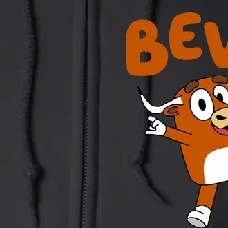 Bevo Longhorn Bull Funny Cartoon Full Zip Hoodie