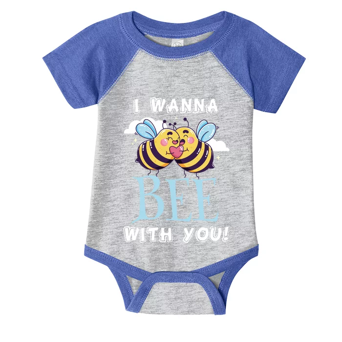 Bees Love Bee With You Valentine's Day Love Token Gift Infant Baby Jersey Bodysuit