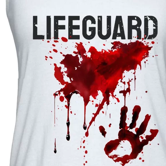 Bloody Lifeguard Blood Splatter Blood Stained Fun Ladies Essential Flowy Tank