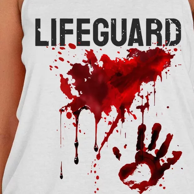 Bloody Lifeguard Blood Splatter Blood Stained Fun Women's Knotted Racerback Tank