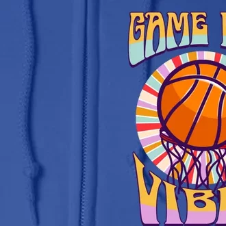 Basketball Lover Baseball Player Game Day Vibes Basketball Great Gift Full Zip Hoodie