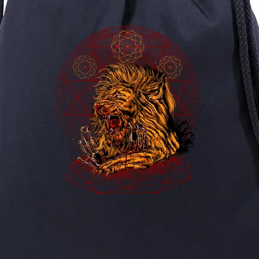 Bloody Lion Drawstring Bag