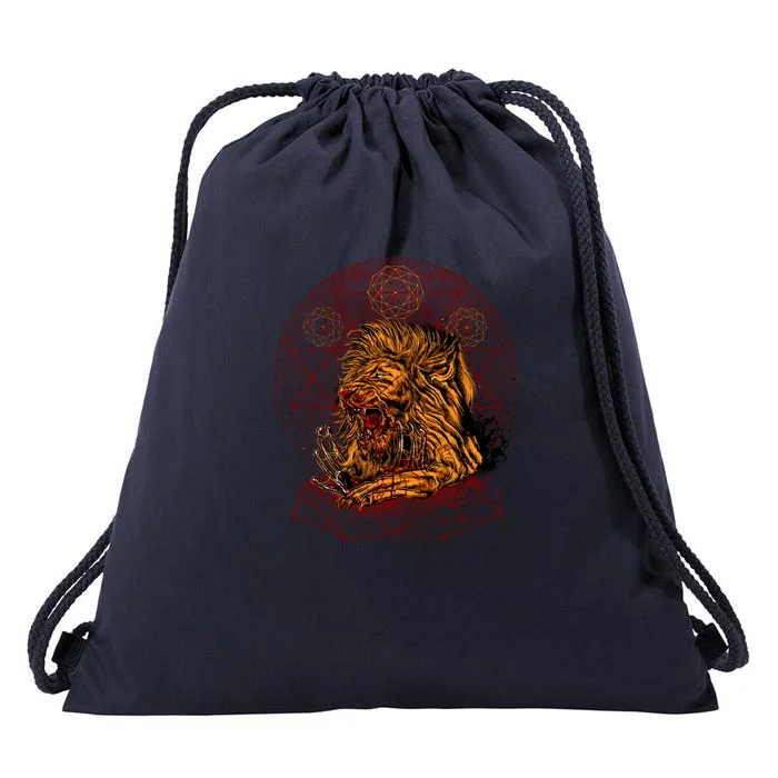 Bloody Lion Drawstring Bag