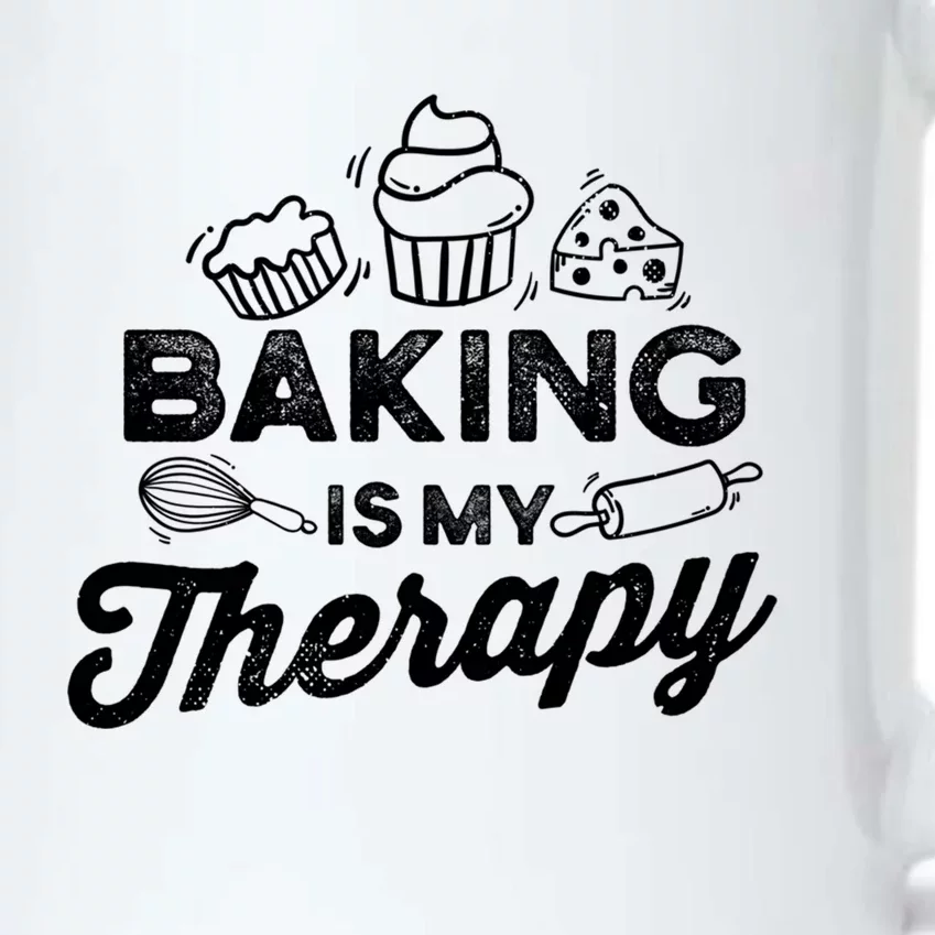 Baking Lover Baking Is My Therapy Bakers Cool Gift Black Color Changing Mug