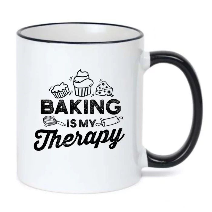 Baking Lover Baking Is My Therapy Bakers Cool Gift Black Color Changing Mug