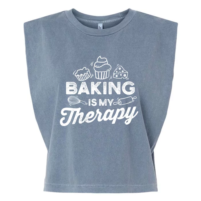 Baking Lover Baking Is My Therapy Bakers Cool Gift Garment-Dyed Women's Muscle Tee