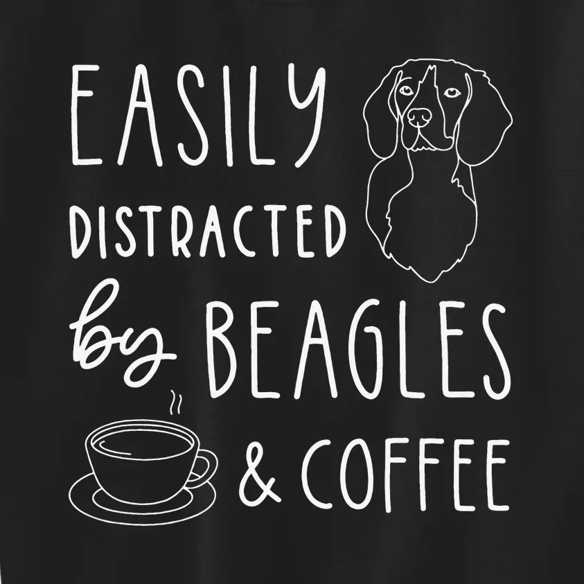 Beagle Lover Beagles & Coffee funny dog lover Kids Sweatshirt