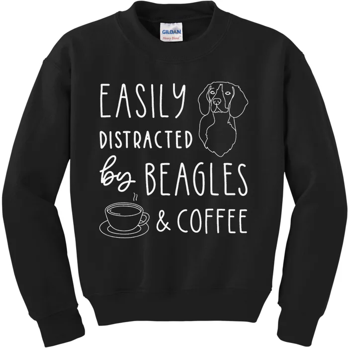 Beagle Lover Beagles & Coffee funny dog lover Kids Sweatshirt