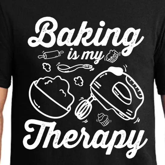 Baking Lover Baking Is My Therapy Bakers Funny Gift Pajama Set