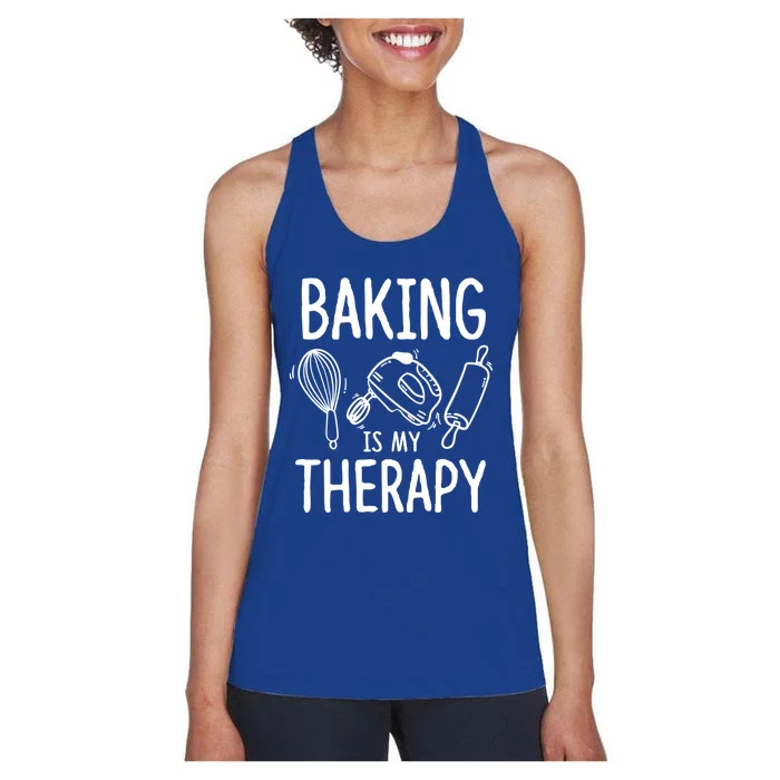 Baking Lover Baking Is My Therapy Bakers Gift Women's Racerback Tank