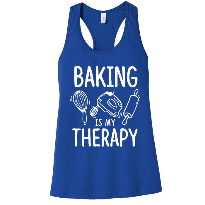 Baking Lover Baking Is My Therapy Bakers Gift Women's Racerback Tank