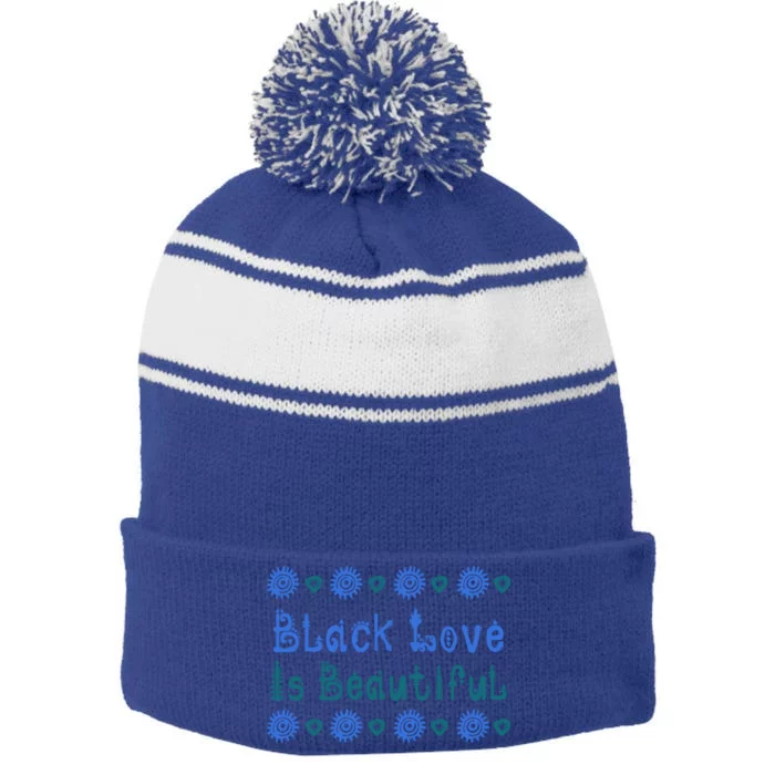 Black Love Black Excellence Is Beautiful Melanin Gift Stripe Pom Pom Beanie