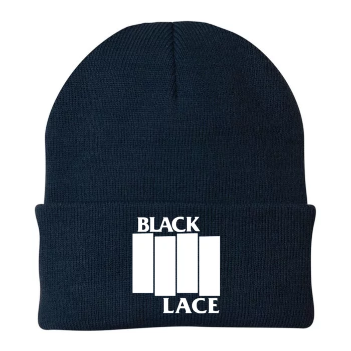 Black Lace Knit Cap Winter Beanie