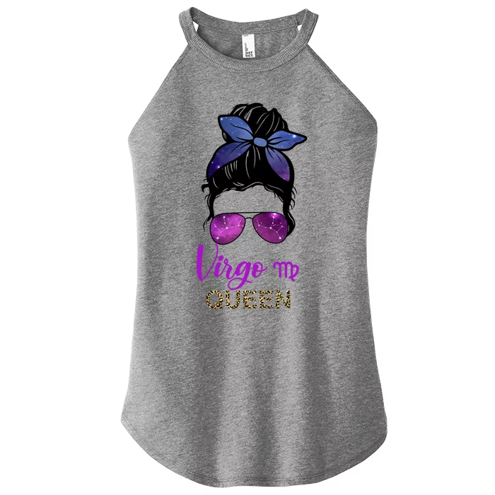 Bday Leopard Birthday Virgo Queen And Gift Women’s Perfect Tri Rocker Tank