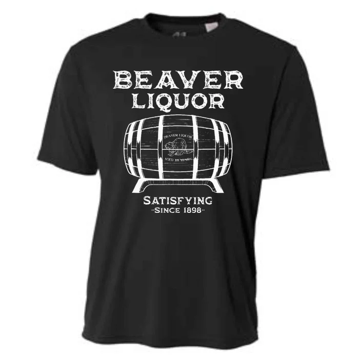 Beaver Liquor Beaver Liqueur Adult Humor Drinking Humor Cooling Performance Crew T-Shirt