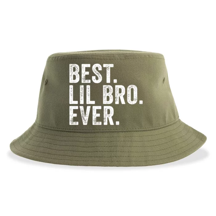 Best Lil Bro Ever Funny Little Brother Vintage Distressed Gift Sustainable Bucket Hat