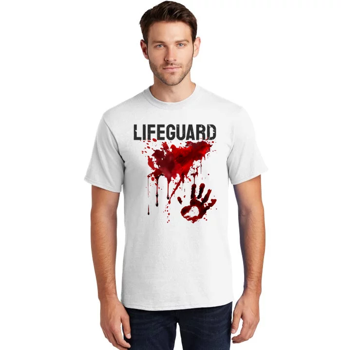 Bloody Lifeguard Blood Splatter Blood Stained Fun Tall T-Shirt