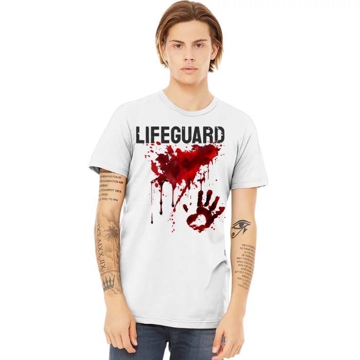 Bloody Lifeguard Blood Splatter Blood Stained Fun Premium T-Shirt