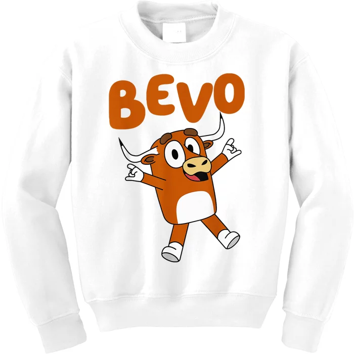 Bevo Longhorn Bull Funny Cartoon Funny Kids Sweatshirt