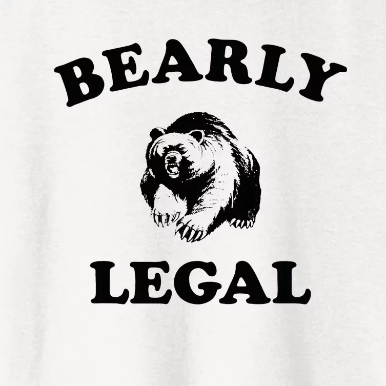 Bearly Legal Barely Legal Funny Women's Crop Top Tee