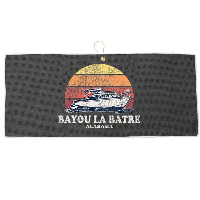 Bayou La Batre Al Vintage Boating 70s Retro Boat Large Microfiber Waffle Golf Towel