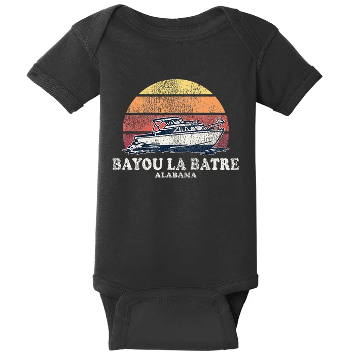 Bayou La Batre Al Vintage Boating 70s Retro Boat Baby Bodysuit