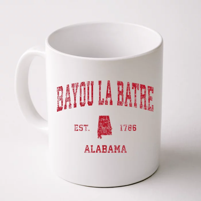 Bayou La Batre Alabama Al Vintage Sports Design Red Print Front & Back Coffee Mug