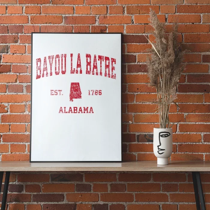 Bayou La Batre Alabama Al Vintage Sports Design Red Print Poster