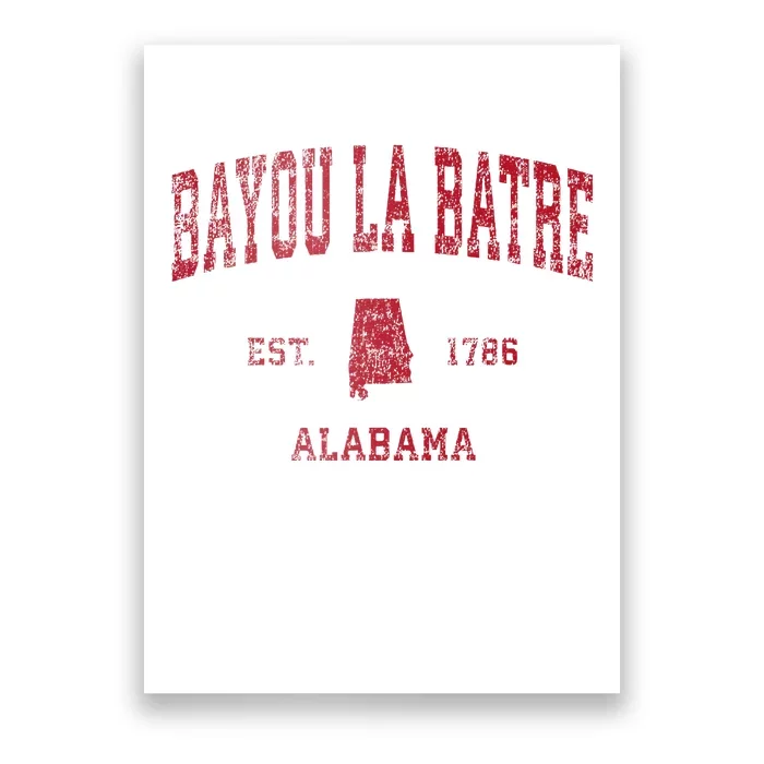 Bayou La Batre Alabama Al Vintage Sports Design Red Print Poster