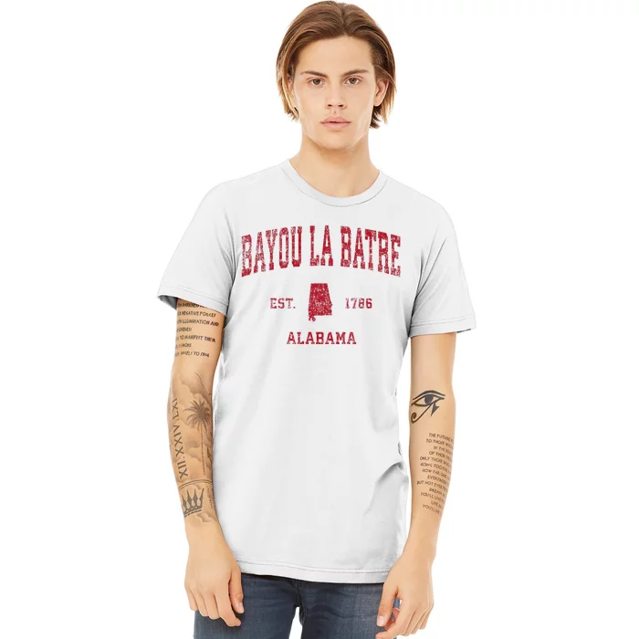 Bayou La Batre Alabama Al Vintage Sports Design Red Print Premium T-Shirt