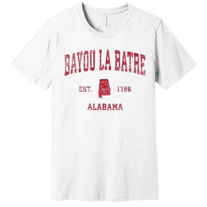 Bayou La Batre Alabama Al Vintage Sports Design Red Print Premium T-Shirt