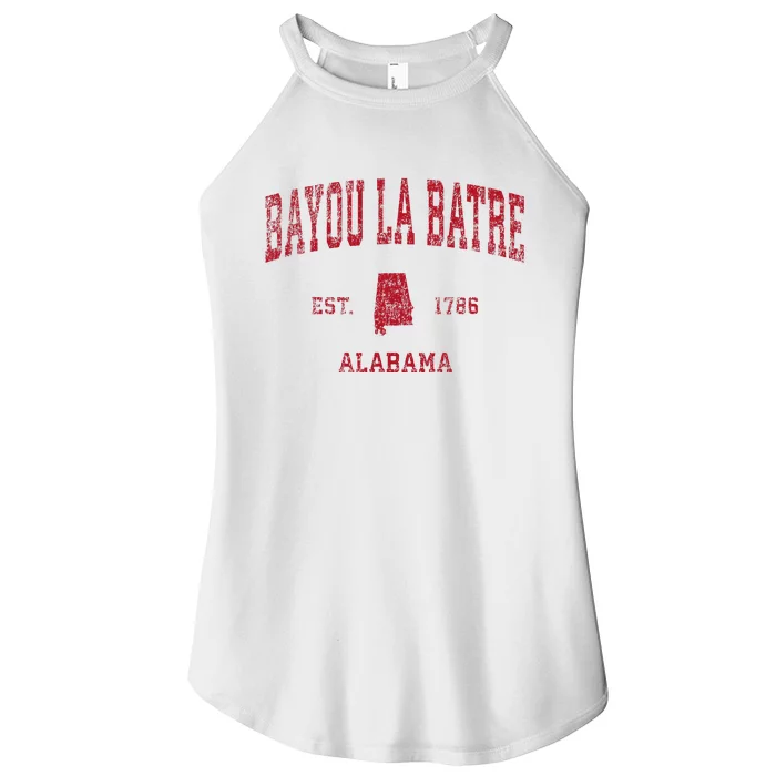 Bayou La Batre Alabama Al Vintage Sports Design Red Print Women’s Perfect Tri Rocker Tank