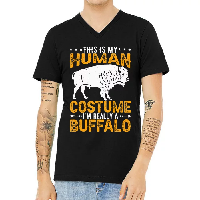 Buffalo Lover Bison V-Neck T-Shirt