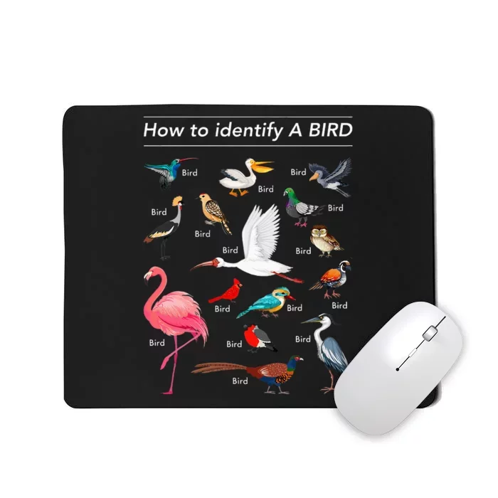 Birdwatcher Lover Birdwatching How To Identify A Bird Mousepad