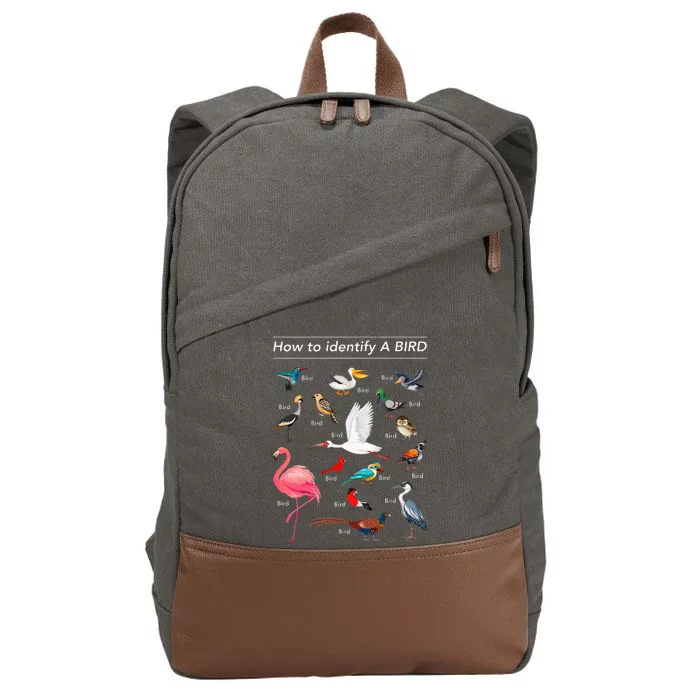 Birdwatcher Lover Birdwatching How To Identify A Bird Cotton Canvas Backpack