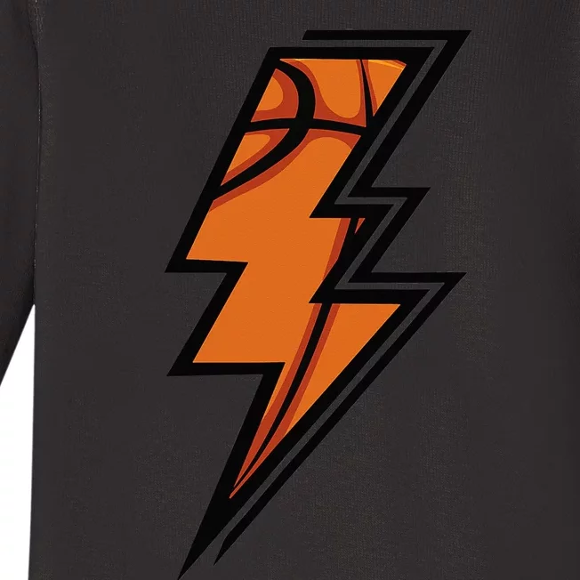 Basketball Lightning Basketball Mom Dad Game Day Baby Long Sleeve Bodysuit