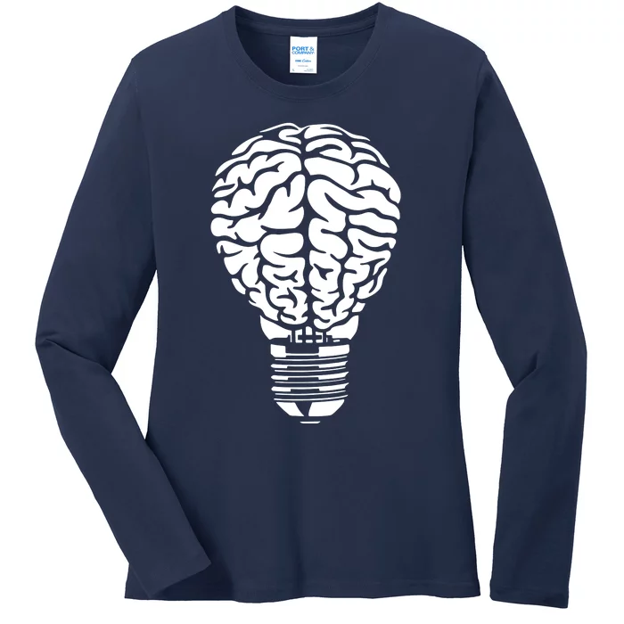 Brain Light Bulb Ladies Long Sleeve Shirt