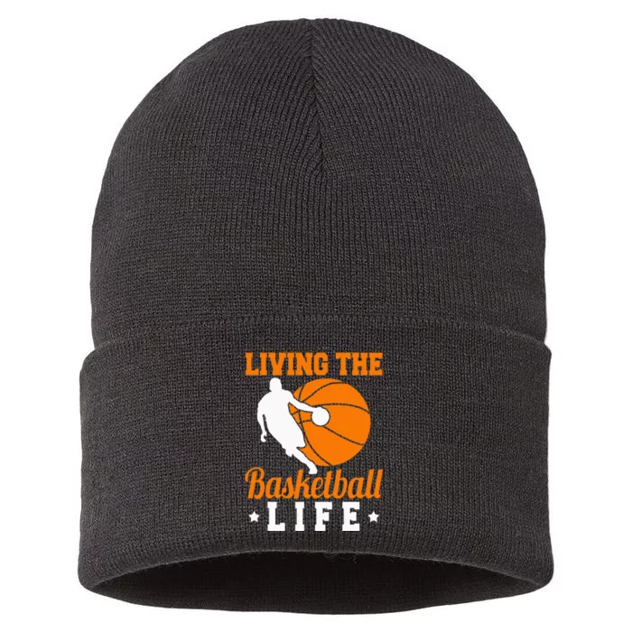 Basketball Life Bball Player Gameday Sustainable Knit Beanie