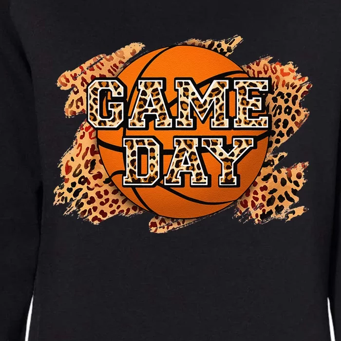 Bleached Leopard Basketball Game Day Vibes Basketball Mom Womens California Wash Sweatshirt