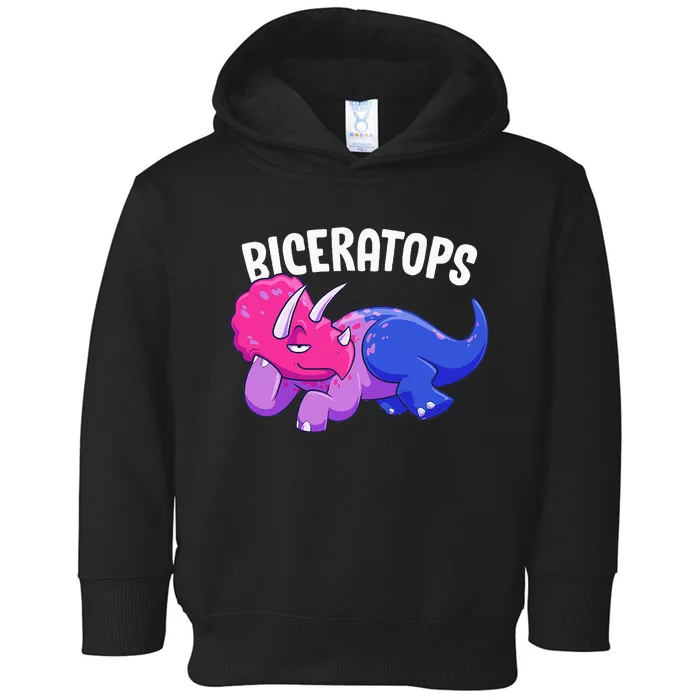 Biceratops LGBT Bisexual Flag Bi Dinosaur Triceratops Toddler Hoodie