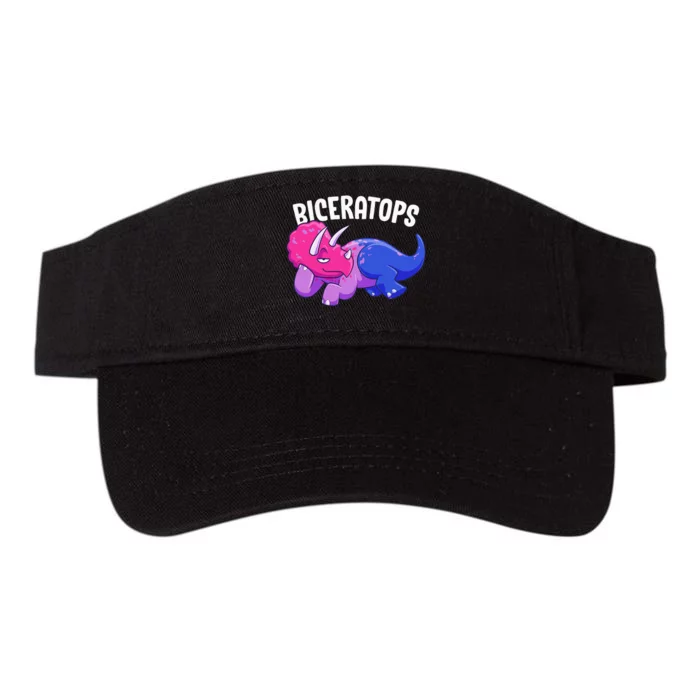 Biceratops LGBT Bisexual Flag Bi Dinosaur Triceratops Valucap Bio-Washed Visor