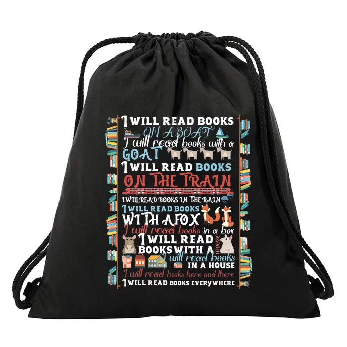 Book Lover Drawstring Bag