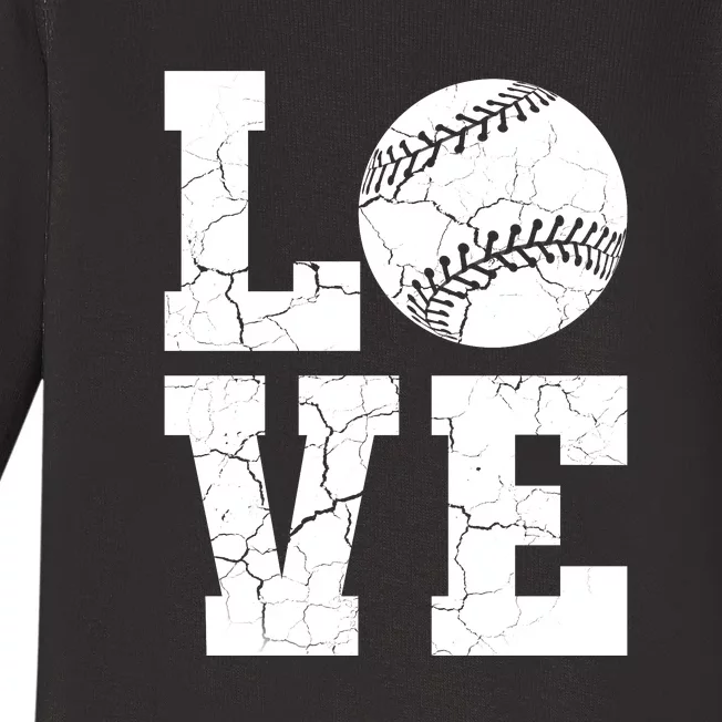 Baseball Love Baby Long Sleeve Bodysuit