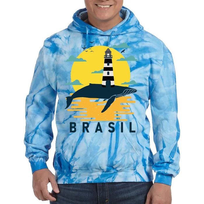 Brasil Lighthouse Bahia Barra Brazil Sunset Souvenir Tourist Tie Dye Hoodie