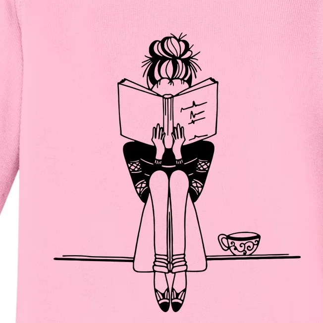 Book Lover Blogger Book Nerd Coffee Reading Reader Baby Long Sleeve Bodysuit